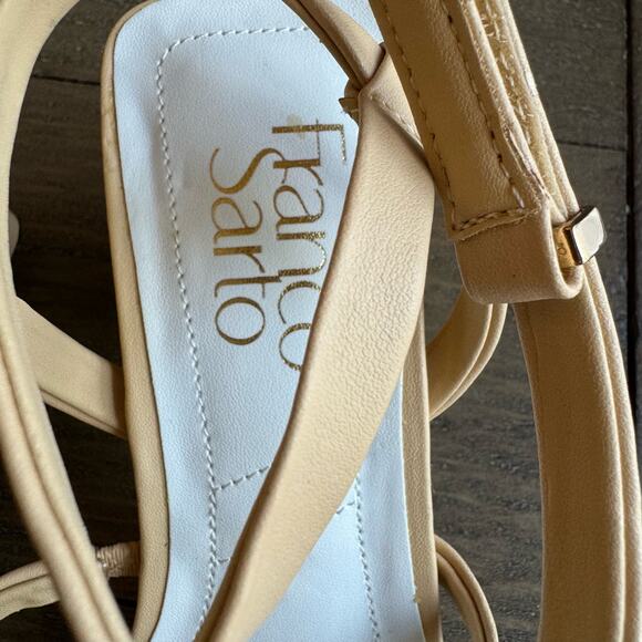 Franco Sarto Women's Laina Beige Strappy Sandals Size 6 Block Heel Ankle Strap - Picture 15 of 16